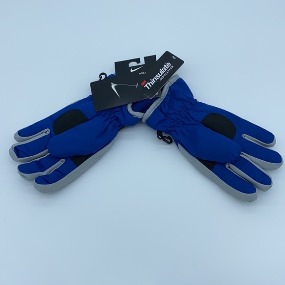 NWT BOYS NIKE THINSULATE INSULATION GLOVES SIZE 8 YOUTH BLUE GRAY - Picture 4 of 13